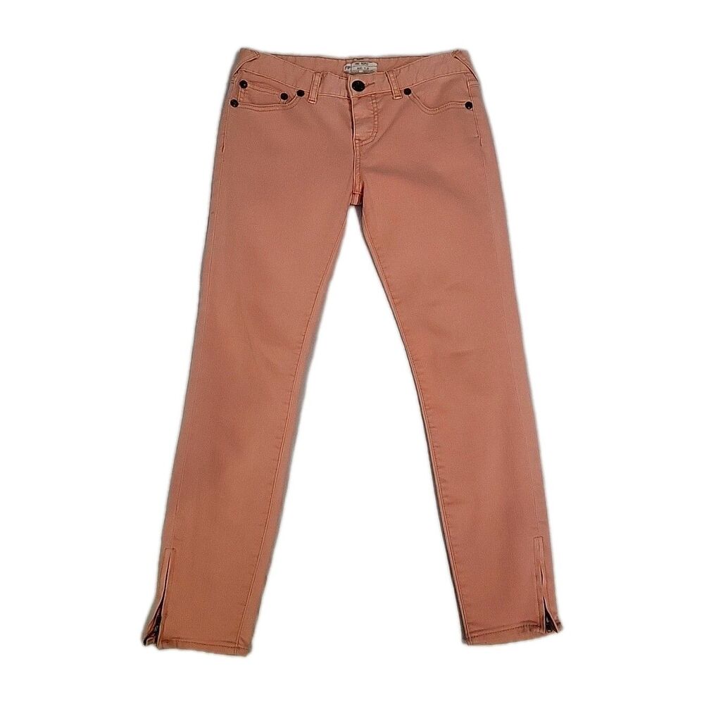 Free People Salmon Pink Cropped Jeans Size W 27